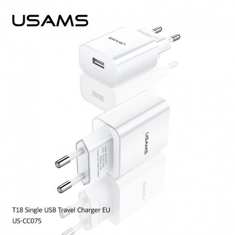 آداپتور شارژر فست شارژ برند یوسمز مدل USAMS US-CC075 T18 Single USB Travel Charger